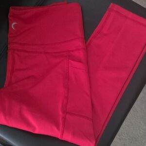 ZYIA Vibrant Red Women's Leggings Size 8 To 10 3/4 Lg